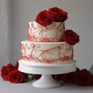 red rose color cack
